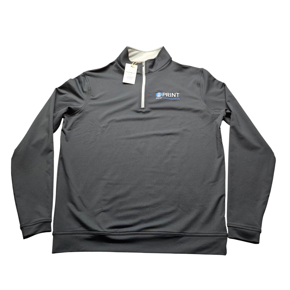 Peter Millar Crown Sport Quarter Zip Pullover Mens M Gray Golf Performance Logo